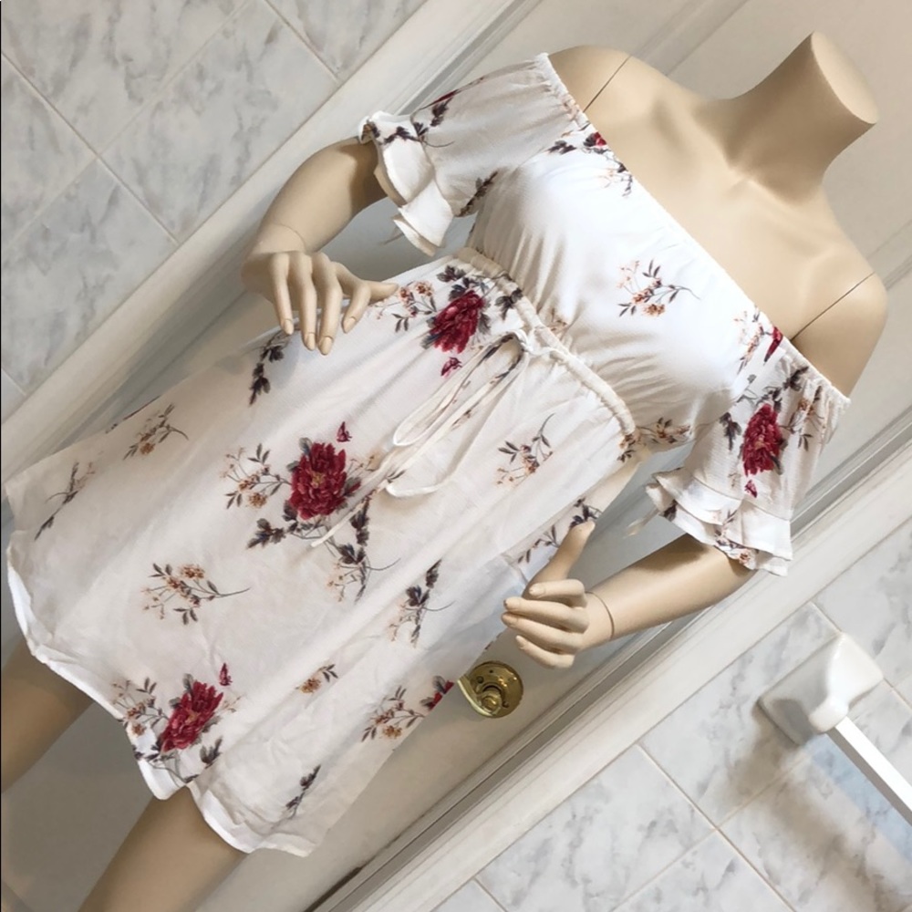 GIRLY & FLIRTY OFF SHOULDER FLORAL PRINT DRESS - Picture 5 of 8